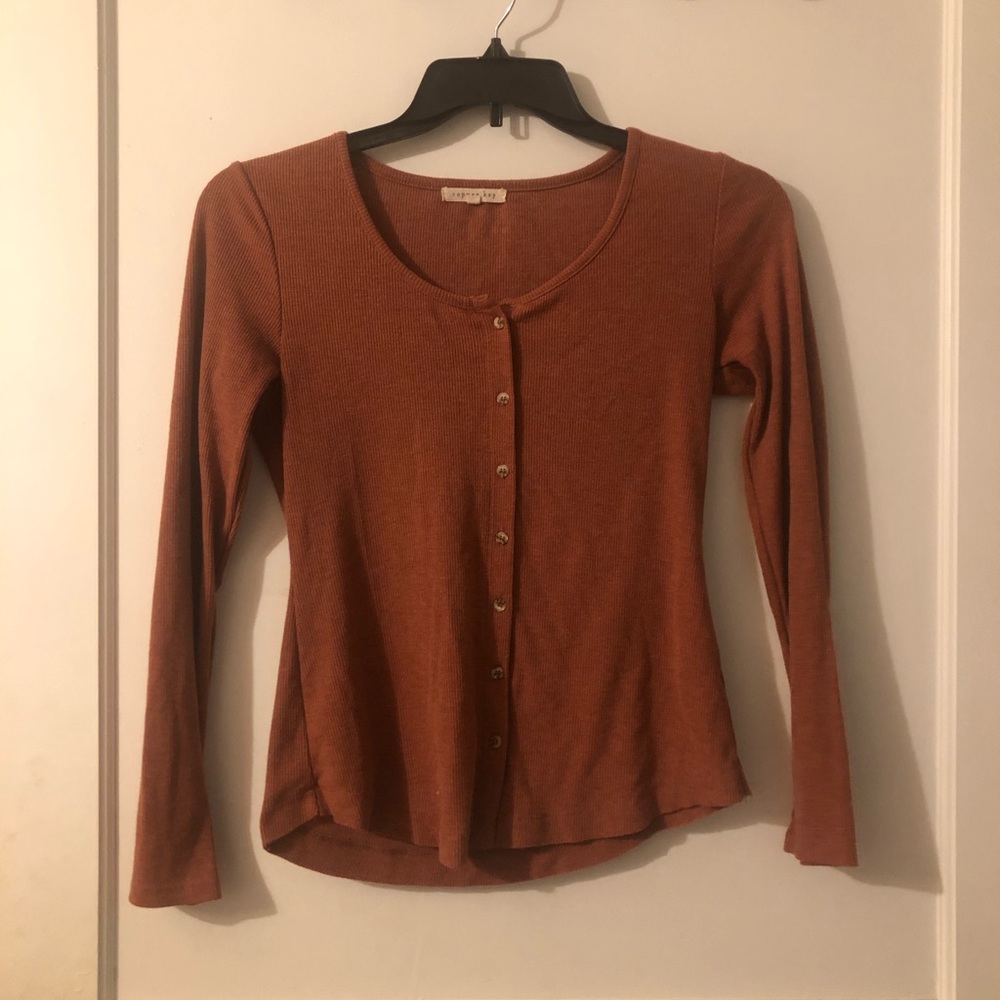 Mauve button down shirt